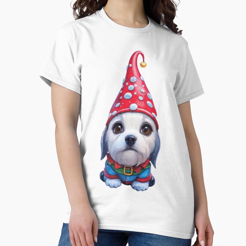 Gnome Kawaii Snowy Dog by PrintWearZone