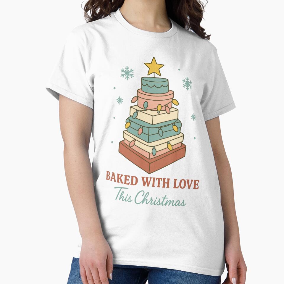 Baked With Love This Christmas | Cozy Holiday Baking Art | Festive Kitchen Illustration | Sweet Christmas Cookie Design by PaintedPixels01