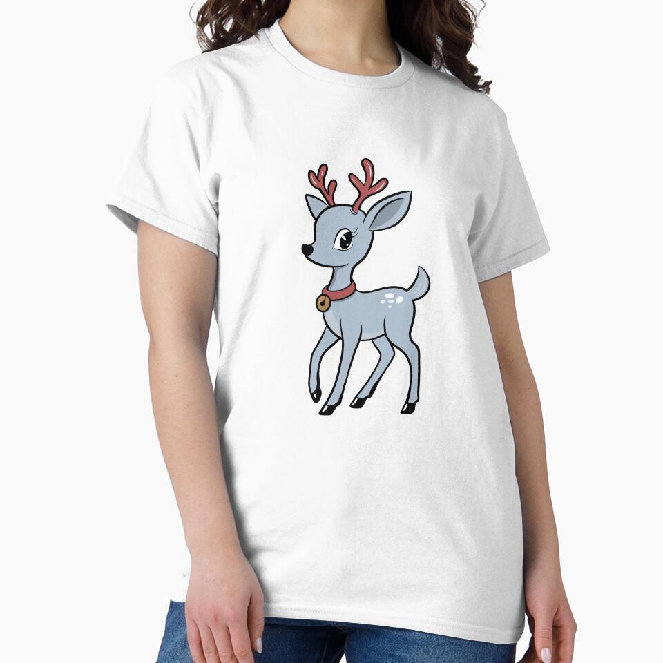 Retro Christmas Reindeer - Pastel blue by ellealsopaints