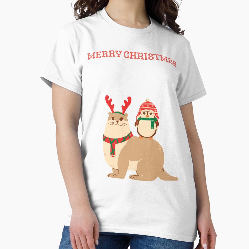 Cute Reindeer Otter with Penguin by Pandoras-Boxx