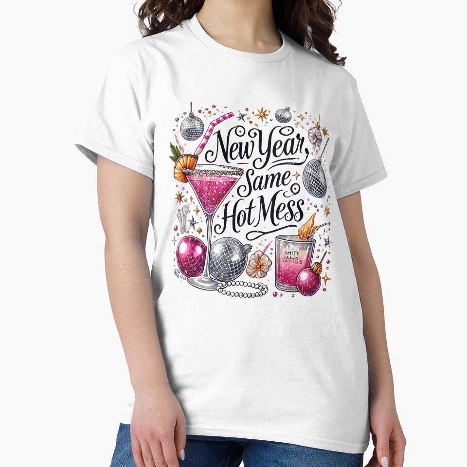 New Year Party Sweat, New Year Celebration, New Year 2025 Sweat, New Year Same Hot Mess, Martini Christmas, by Matrixstore