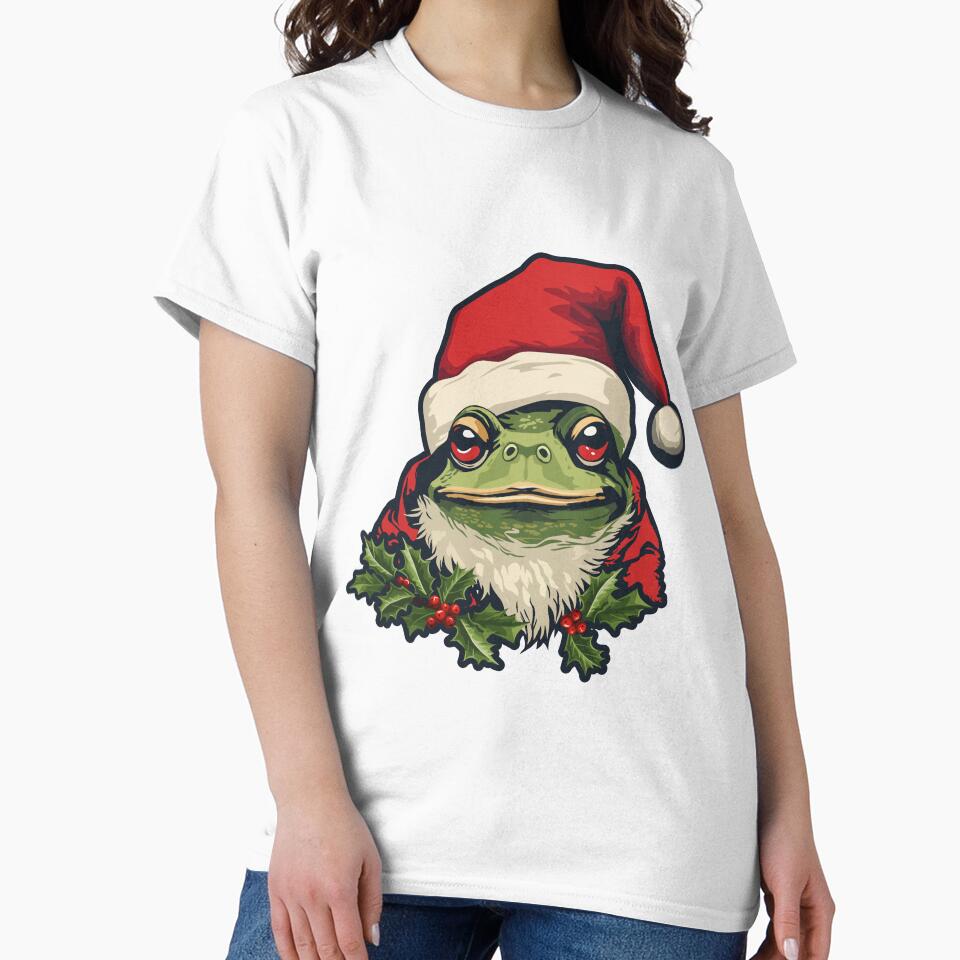 Festive Frog in Santa Hat by Arketyp51