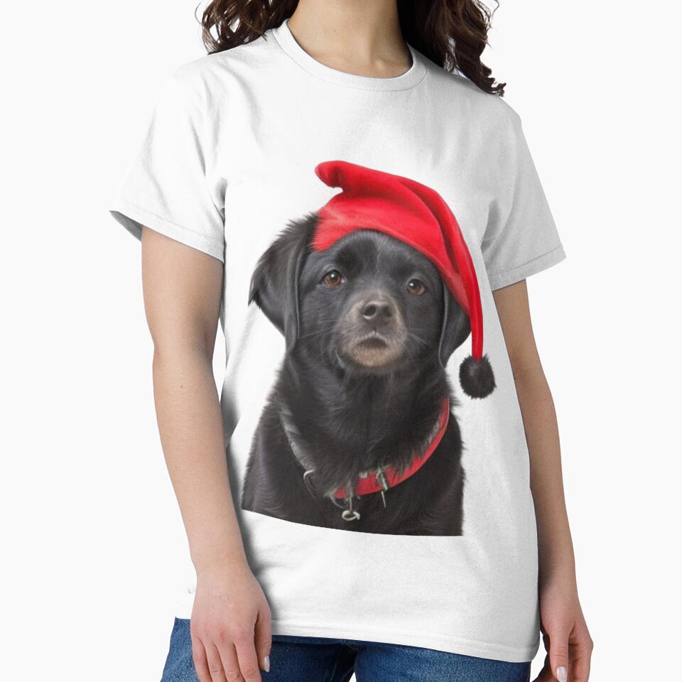 Black Labrador Santa dog.  Merry Christmas by Debsgiftware