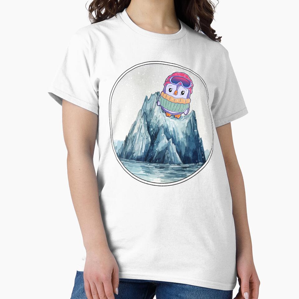 Cute Penguin in Ski Goggles in Bisexual Flag Colors by Savchuk-Vova