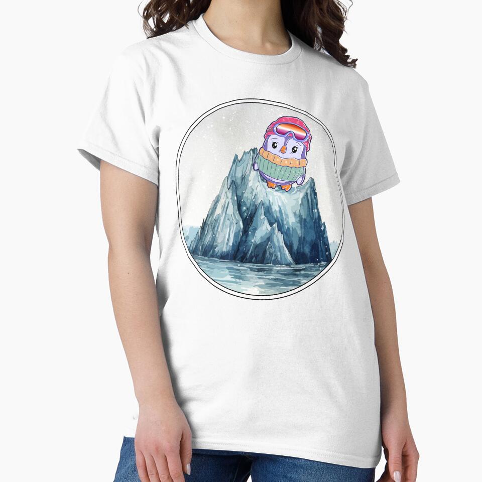 Cute Penguin in Ski Goggles in Lesbian Flag Colors by Savchuk-Vova