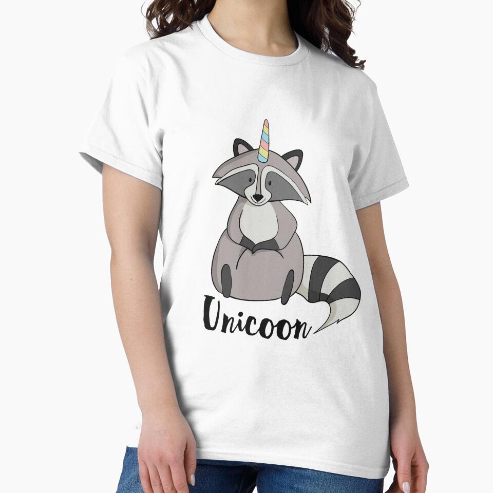 Unicoon Funny Raccoon With Unicorn Horn Gift by DreamyPanda