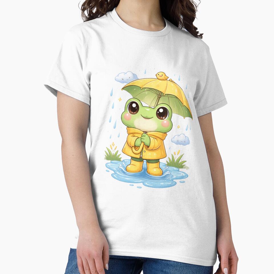 Adorable Frog Rainy Day t-shirt by PawTheory