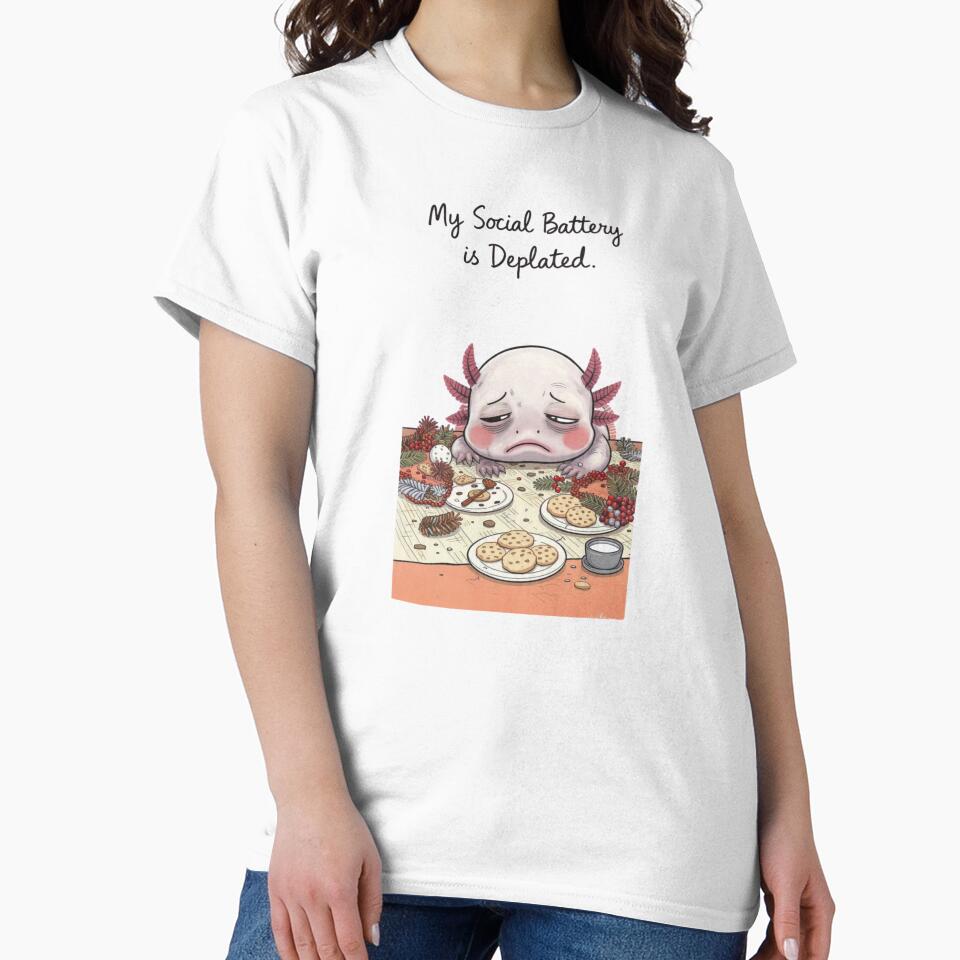 Exhausted Axolotl – My Social Battery Is Depleted Christmas Mood by MadeByACJ