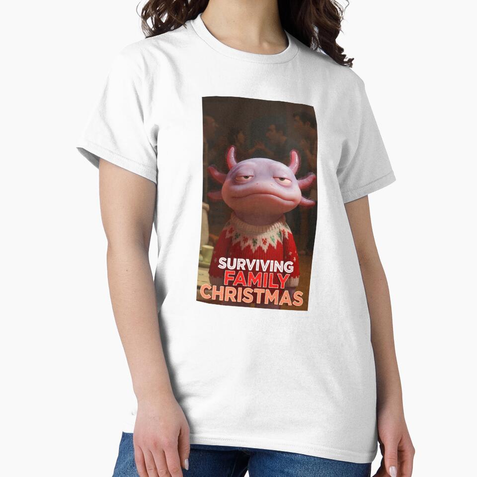 Relatable Axolotl Christmas Humor – Surviving Family Chaos by MadeByACJ