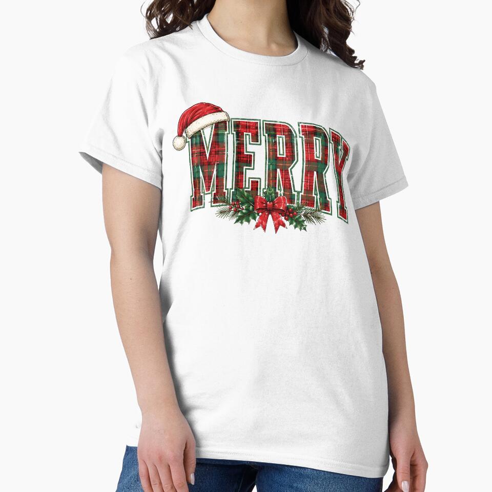 Vintage Christmas Plaid Merry by madebymayberry