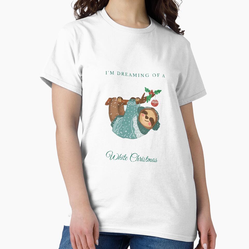 Sloth I'm dreaming of a white Christmas by HappyNoireArt