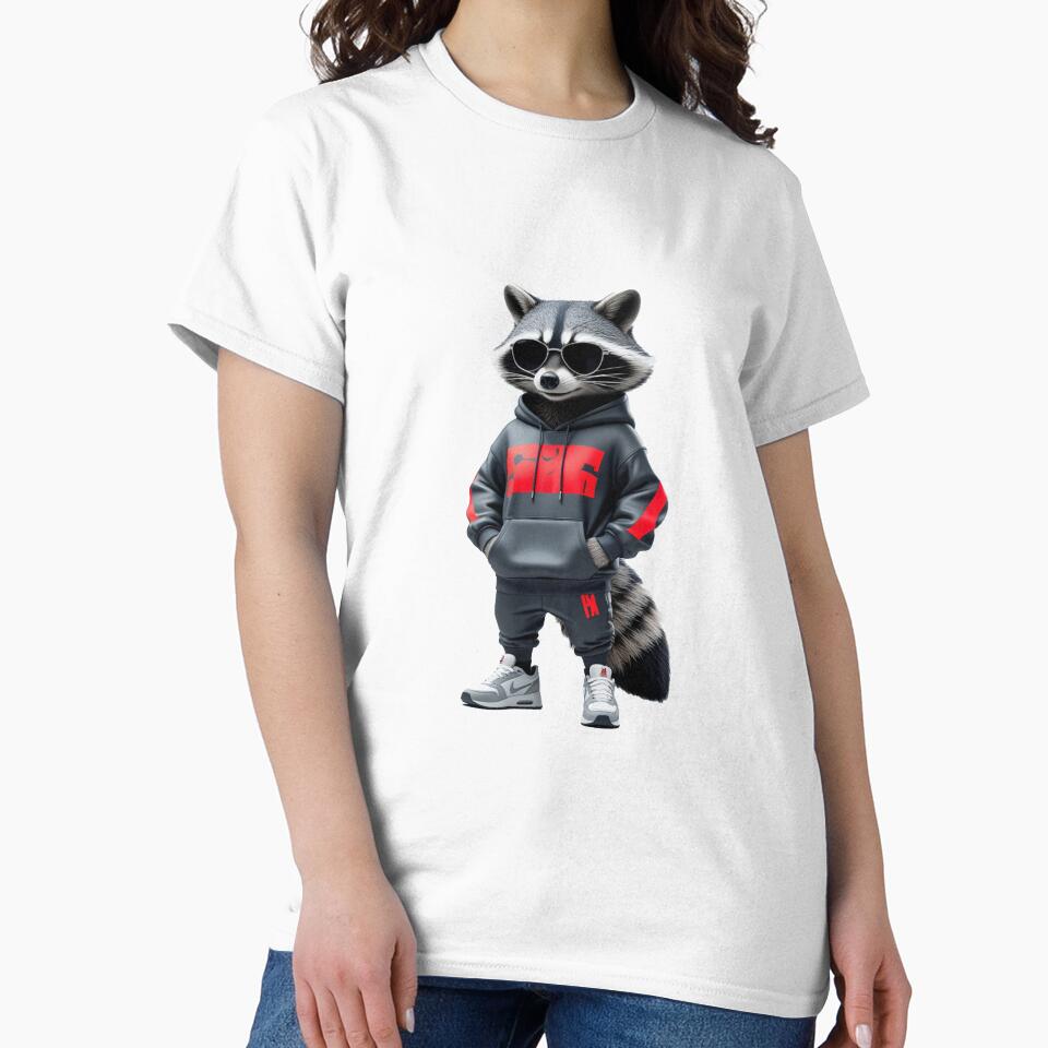 Cool Raccoon in Streetwear Hoodie | Urban Animal Illustration by raccoonmerch
