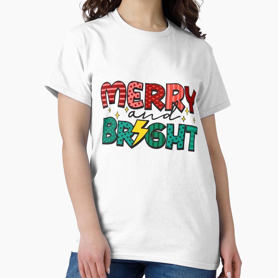 Merry and Bright Christmas Sign by Cristina Galerina