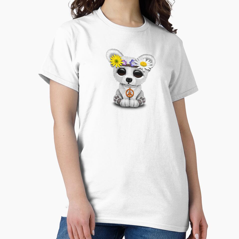 Cute Baby Polar Bear Cub Hippie by JeffBartels