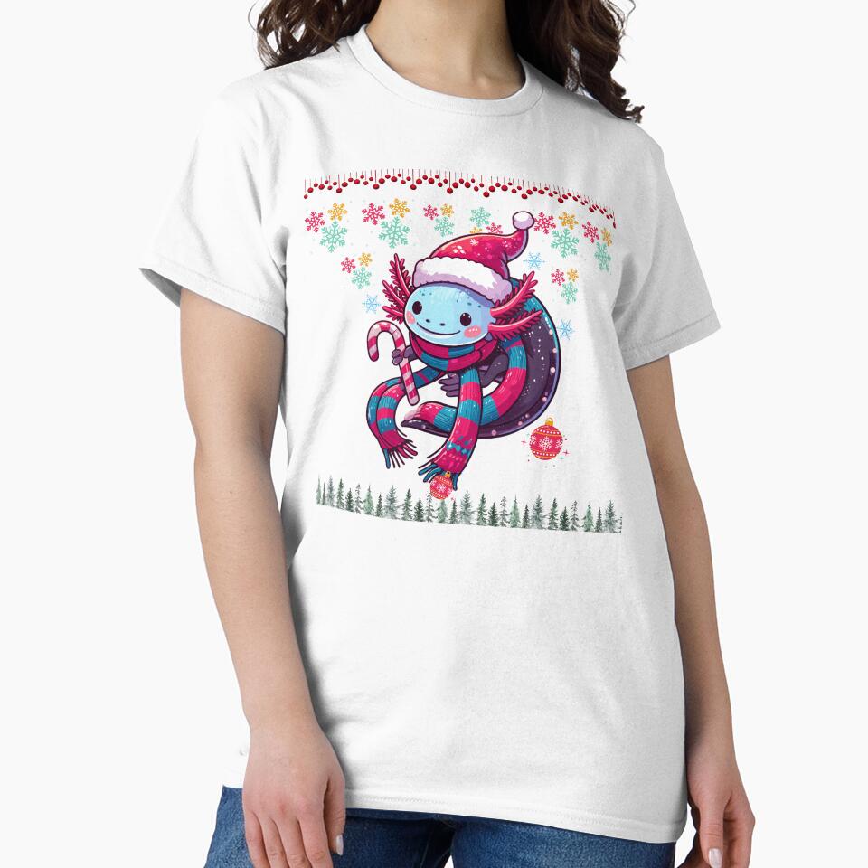 Christmas Axolotl - Kawaii Axolotl by JessArty ⭐⭐⭐⭐⭐