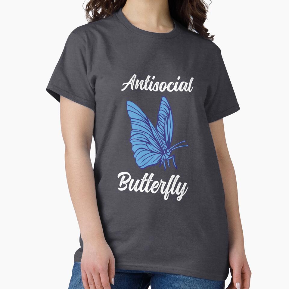 Antisocial Butterfly Funny Introvert by 74ninetees