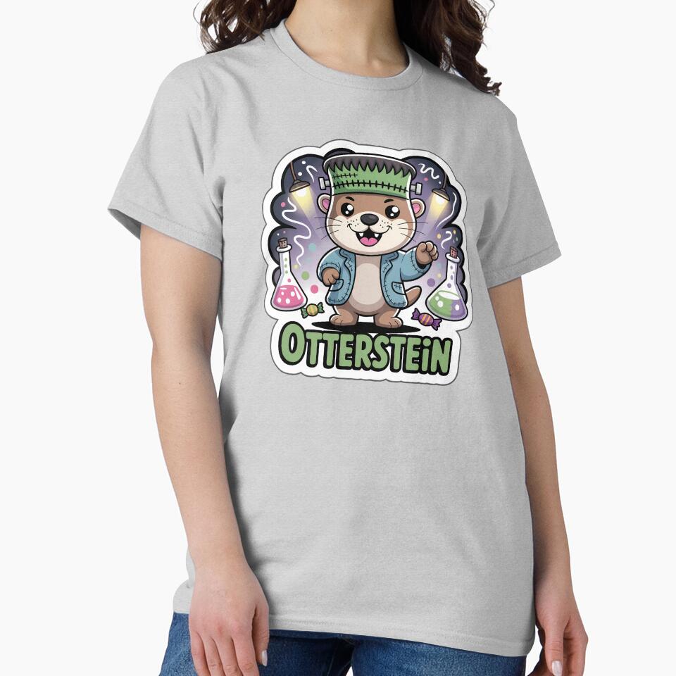Otterstein - Cute Chibi Otter Frankenstein Halloween Sticker by Nuist25