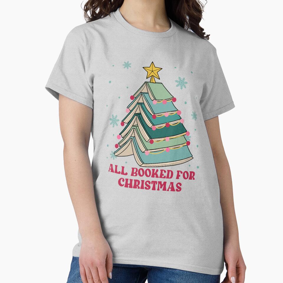 Booked for Christmas Tree Reader Book Lover by ArtMeetsPizza