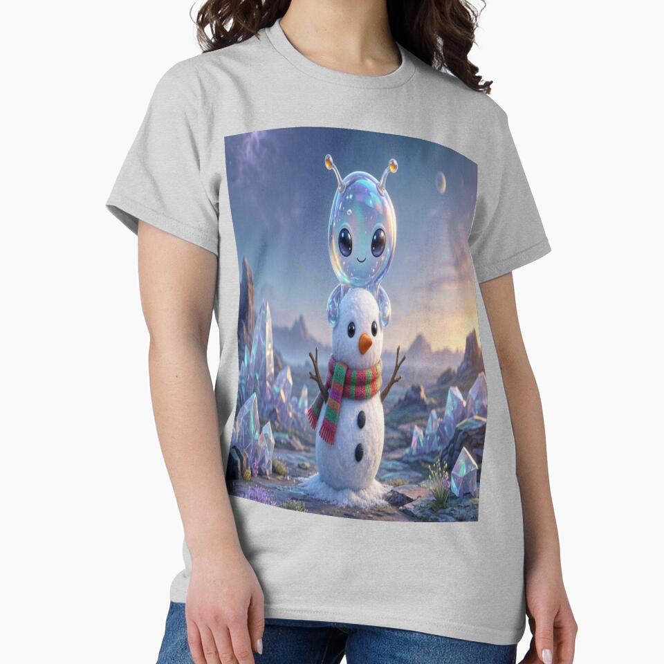 Cute Alien Medanix Making a Snowman - Cozy Winter Space Core by Breezes-of-Ida