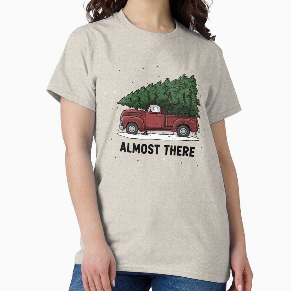 Vintage Red Truck Christmas Tree Almost There by graphicnew