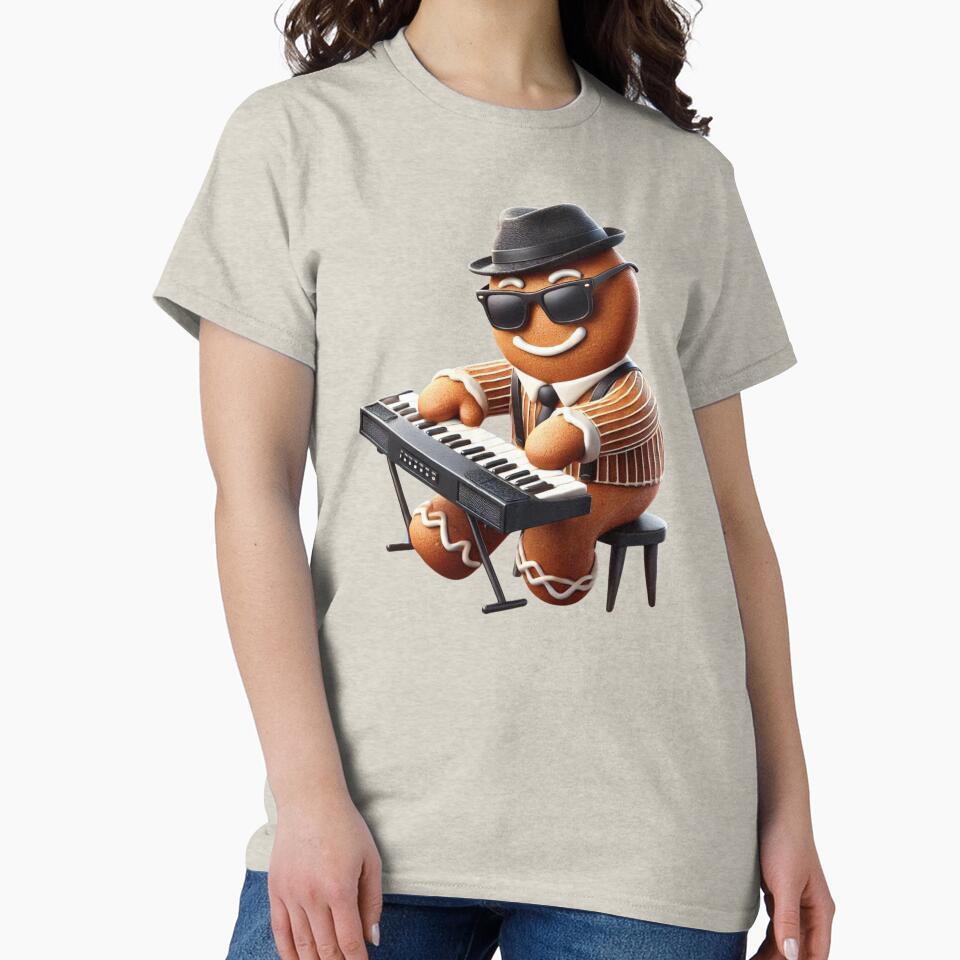 Gingerbread Jazz Keyboard Player - Fun Holiday Music Design by BlankCanvasHaHa