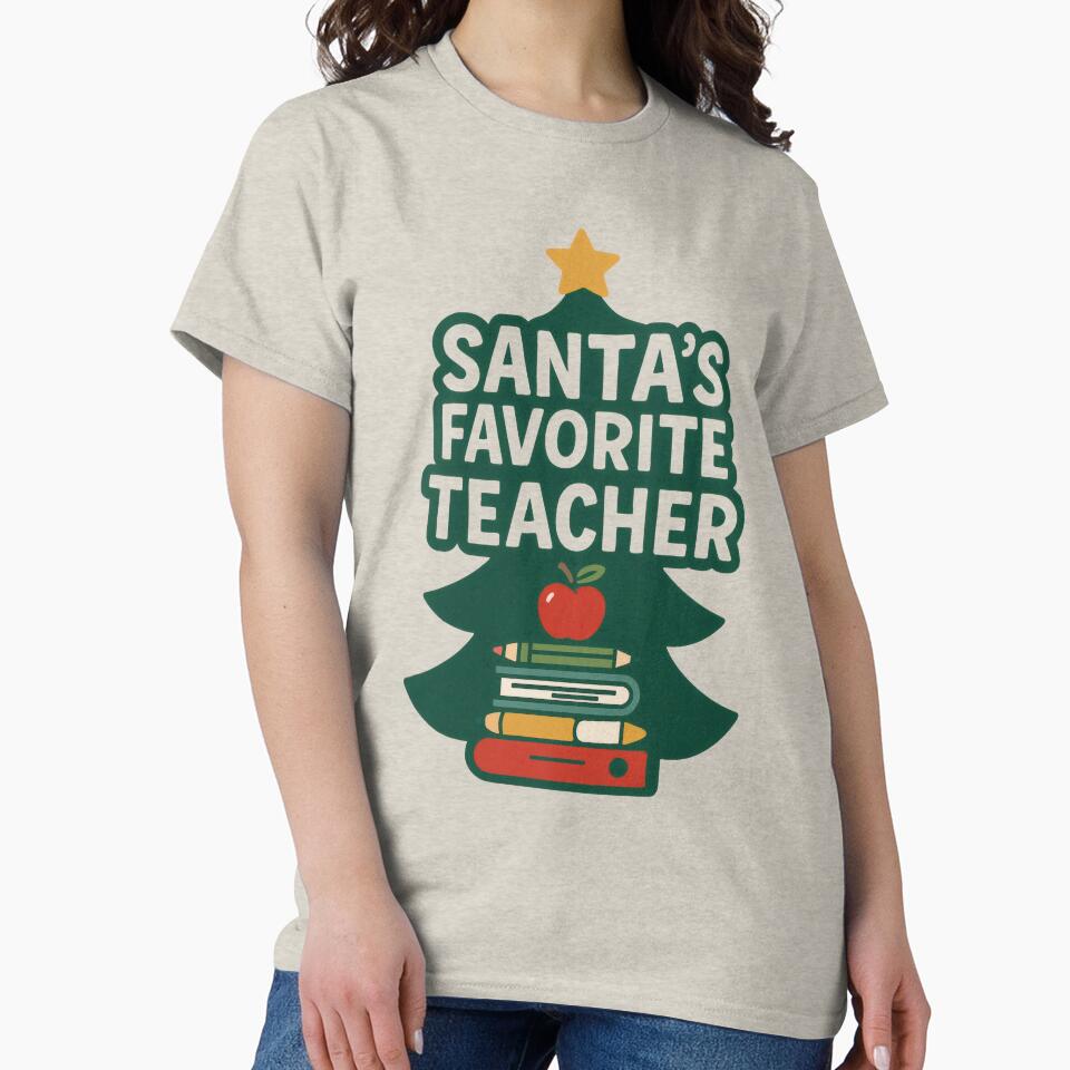 Santa’s Favorite Teacher – Cute Christmas Gift for Teachers by Ombrya
