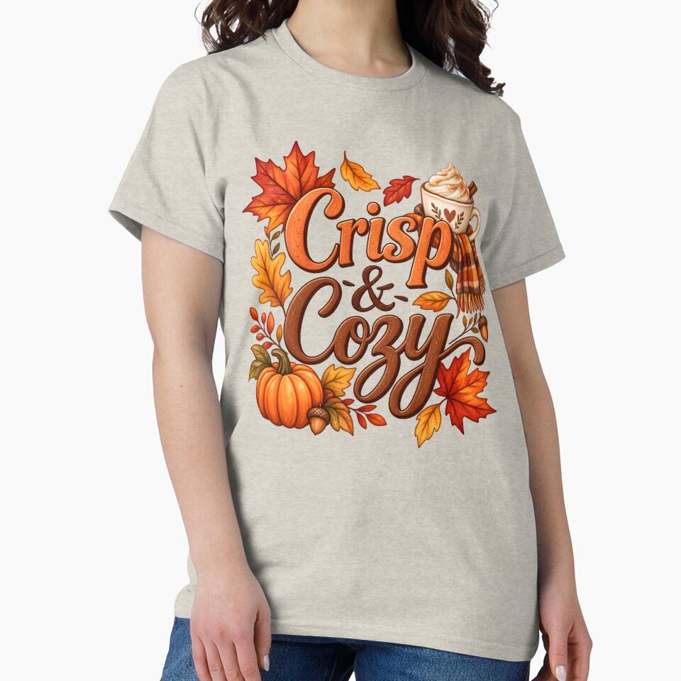 Crisp & Cozy – Autumn Pumpkin, Leaves & Hot Cocoa by blankTeeShirt