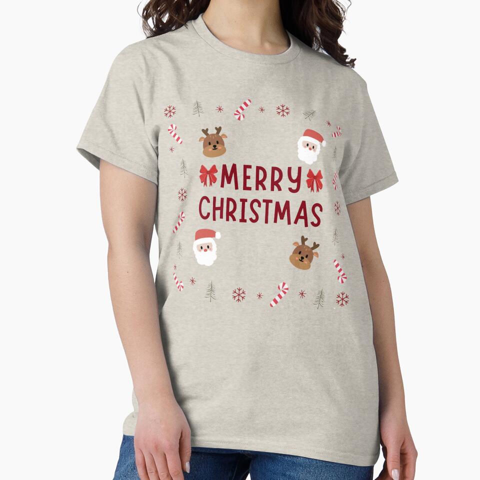 Merry Christmas | Feliz Navidad | Santa Claus & Reindeer Design | Xmas by boldstuffshop