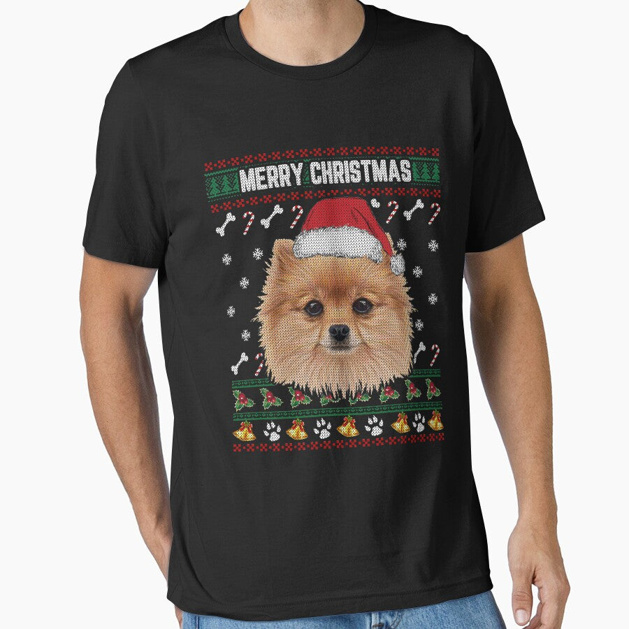 Pomeranian Lovers Ugly Xmas Sweater Merry Christmas T Shirt by thuthuatna