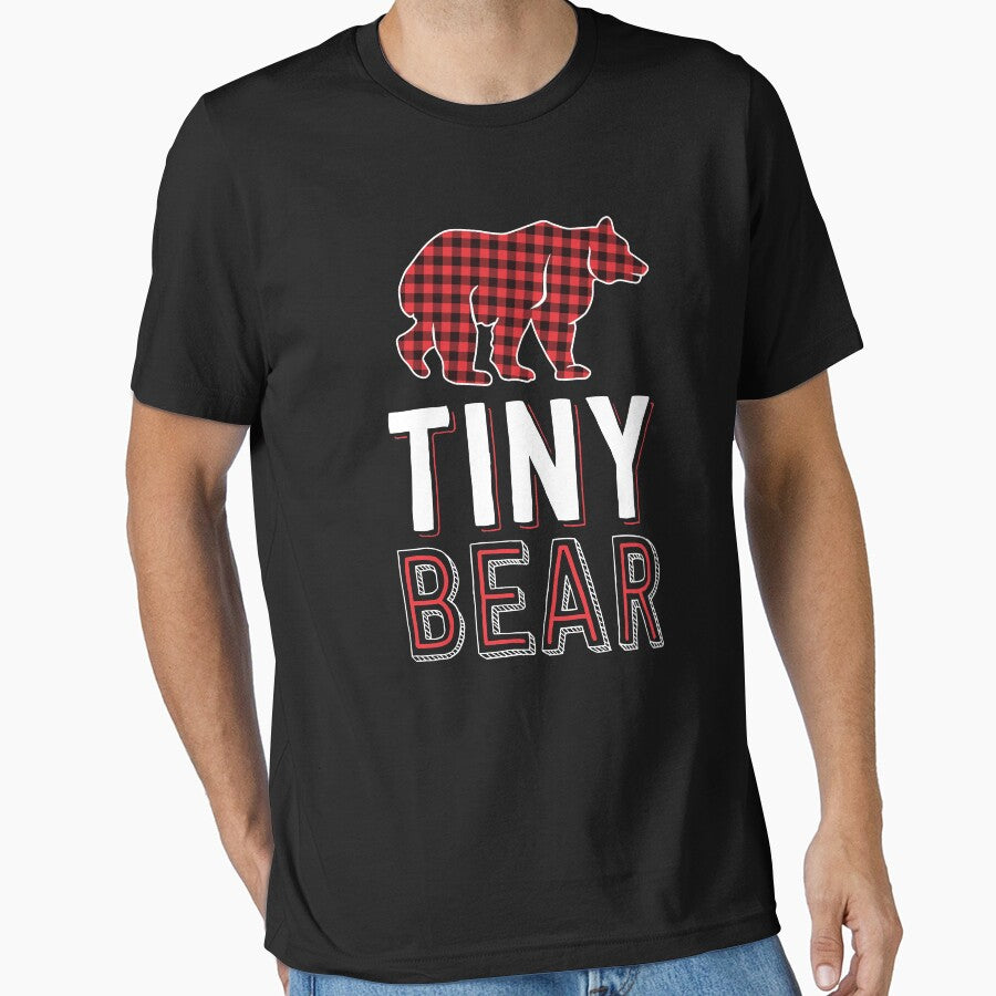 Tiny Bear Kids Red Buffalo Plaid Matching Family Christmas by 14thFloor