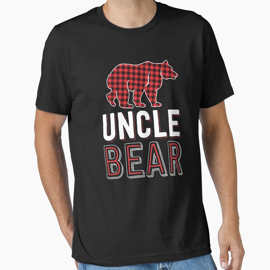 Uncle Bear Men Red Buffalo Plaid Matching Family Christmas by 14thFloor