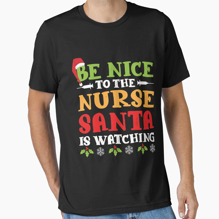 is Nurse Classic Retro Nurse Be Watching The Nice To Santa Vintage Christmas by FrankyTepper