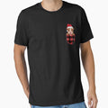 Christmas Dog Pitbull in Pocket Red Buffalo Plaid Christmas Pajama T-Shirt by Cooltees4u1