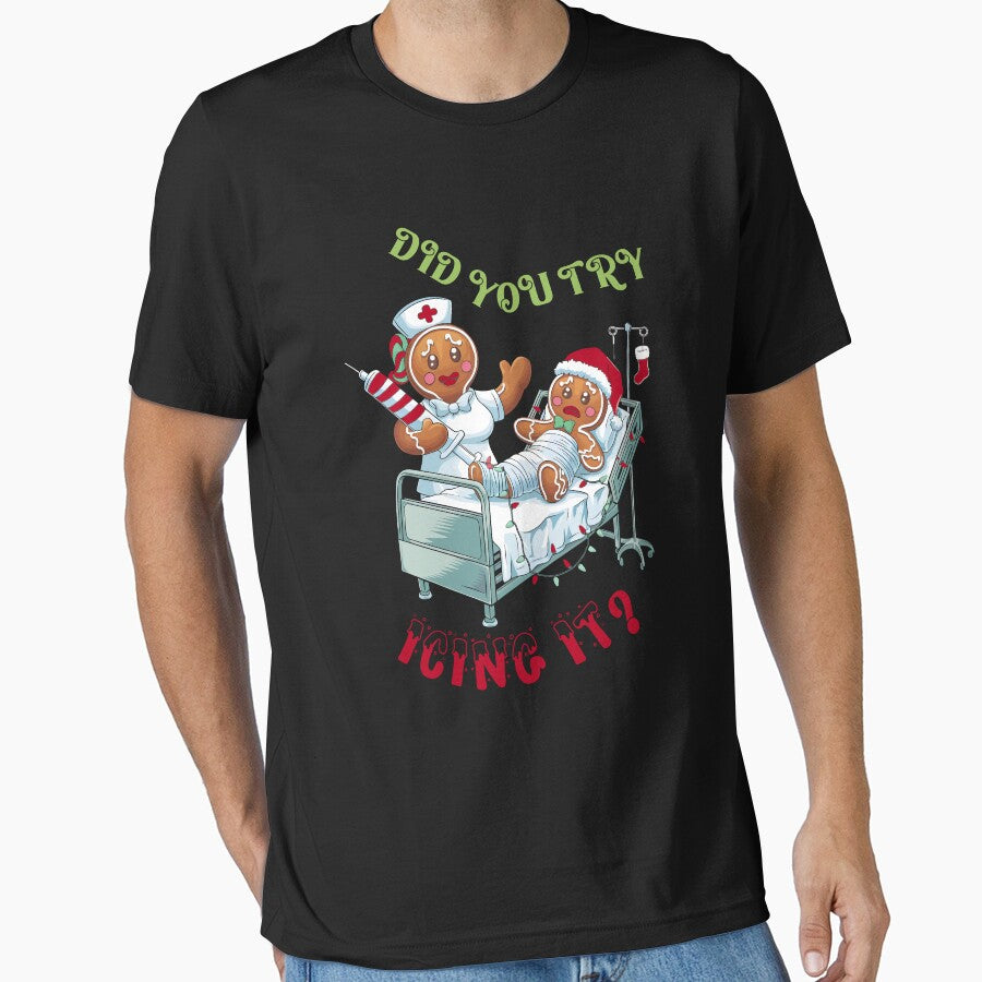 Did You Try Icing It Retro ICU Nurse Gingerbread Christmas Humor by BongsEmporium