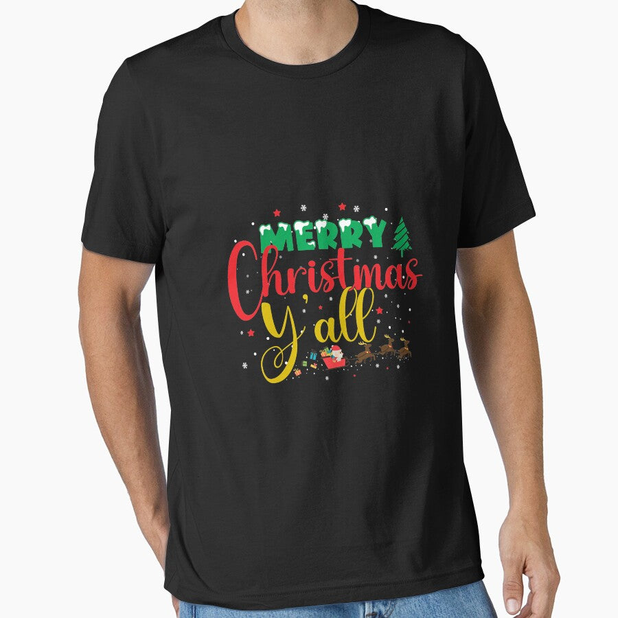 Merry Christmas Y'all , Christmas Holiday Tee, Matching Christmas , Christmas Party Tee, Family Group by plussorn