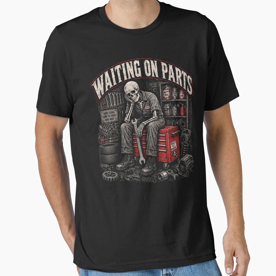 Funny Waiting On Parts Mechanic Skeleton Auto Repair Life by will freed18