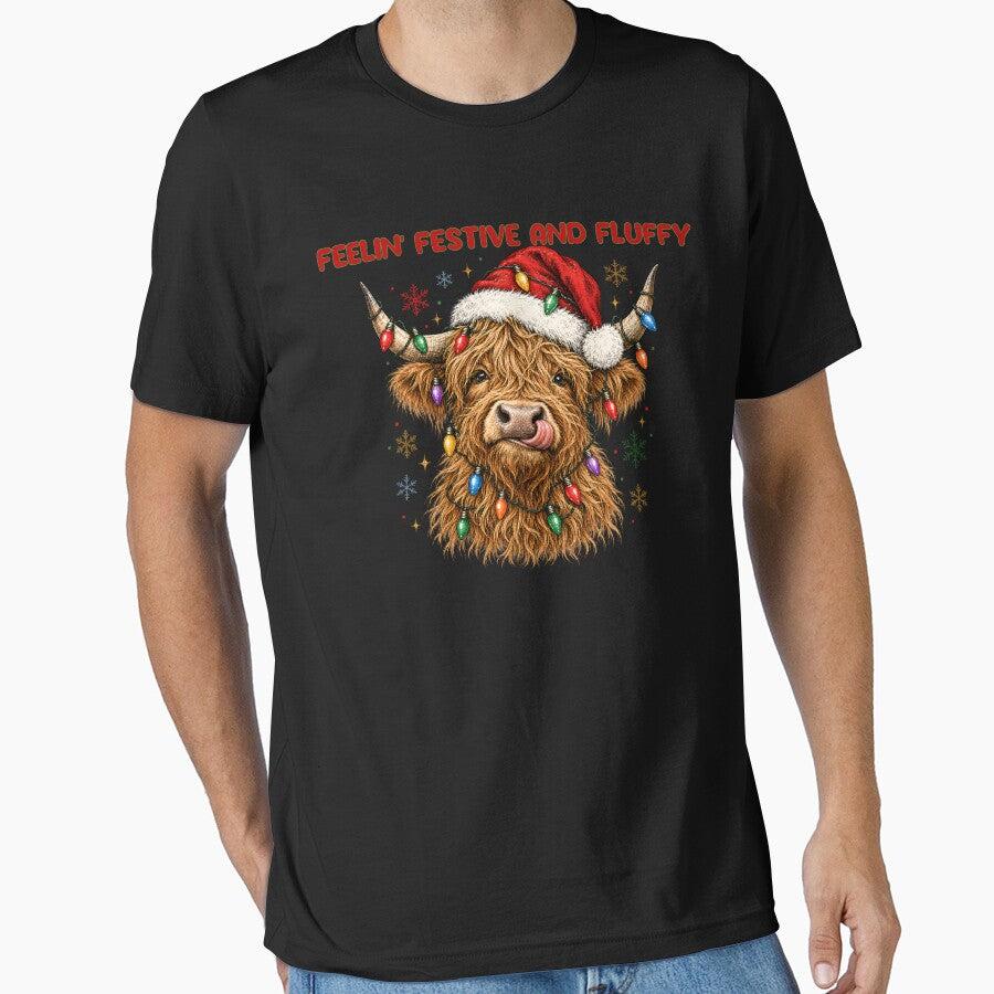 Feelin' Festive & Fluffy - Christmas Highland Cow with Holiday Lights by DAM Creative ⭐⭐⭐⭐⭐