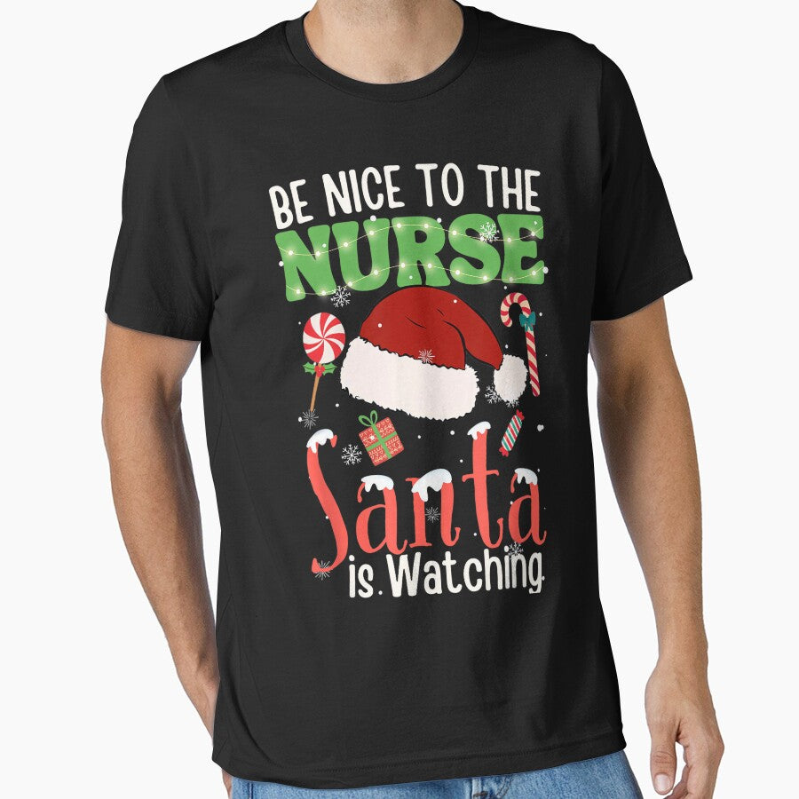 Retro The Santa To is Nice Be Classic Nurse Nurse Watching Vintage Christmas by FrankyTepper
