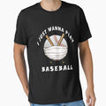 I Just Wanna Play Baseball Sports Fan Essential / Baseball Face Mask Funny Baseball Quarantine Gift Sports Premium by GENEPRO