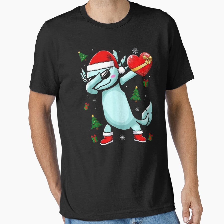 Dabbing Christmas Axolotl by Steele-Art