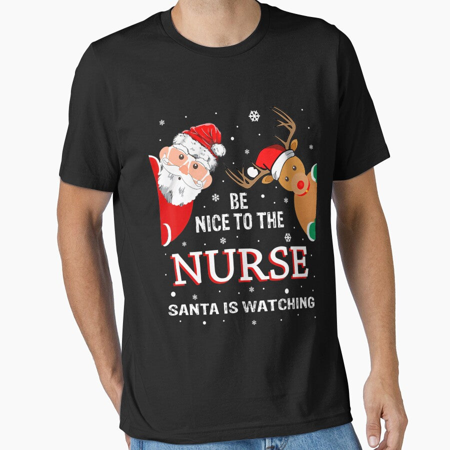 Retro Nurse is Watching The Christmas Nurse To Nice Classic Vintage Santa Be by FrankyTepper