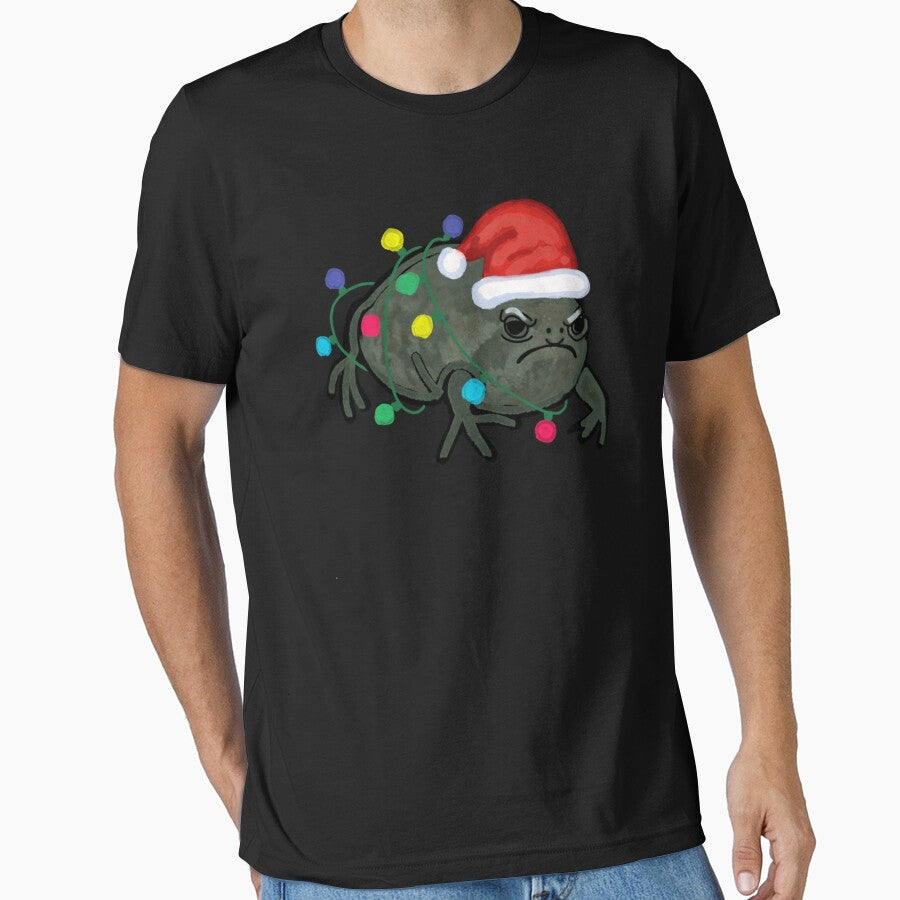 Black Desert Rain Frog Santa Hat Christmas Tree Lights by ChristineAyer
