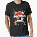 Chickens Driving Christmas Tree Red Truck Chicken Christmas by thompsonw