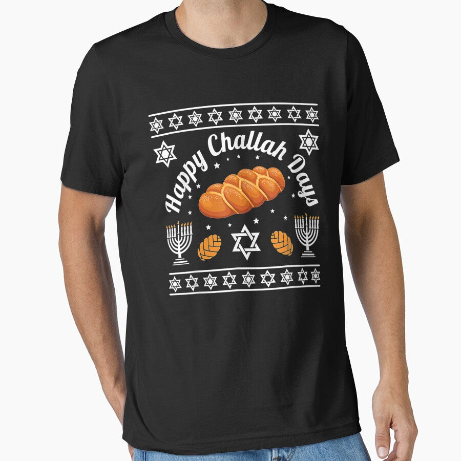Happy Challah Days Hanukkah T-Shirt by Blank-Branson