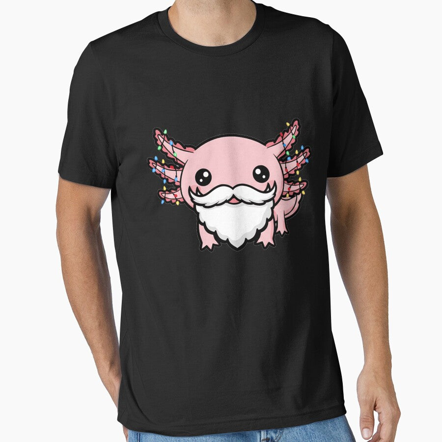 Kawaii Santa Axolotl Holiday Christmas Lights by k3rstman1