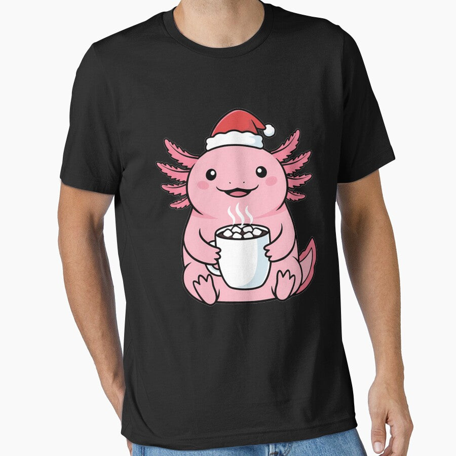 Kawaii Christmas Axolotl with Hot Cocoa by k3rstman1