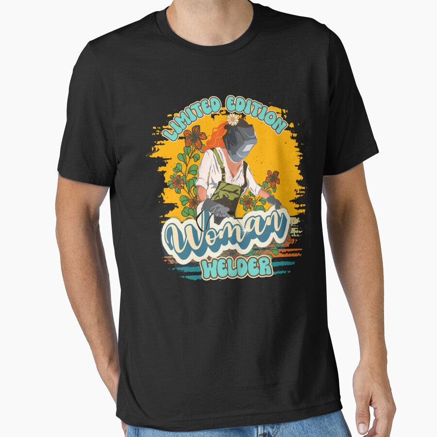 Funny groovy quote welder woman sarcastic floral retro Limited edition woman welder by HomeCoquette