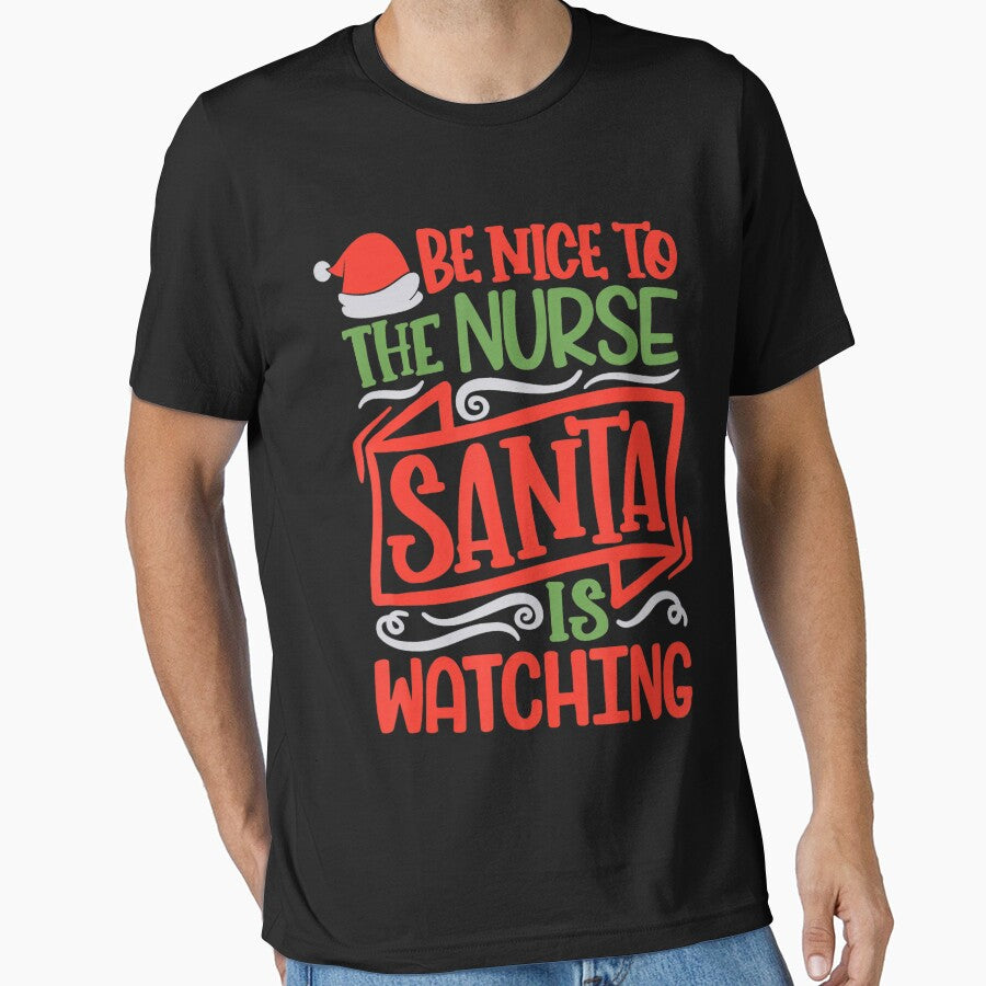 is Christmas Retro Nurse Vintage Santa Nurse Be The Watching To Nice Classic by FrankyTepper