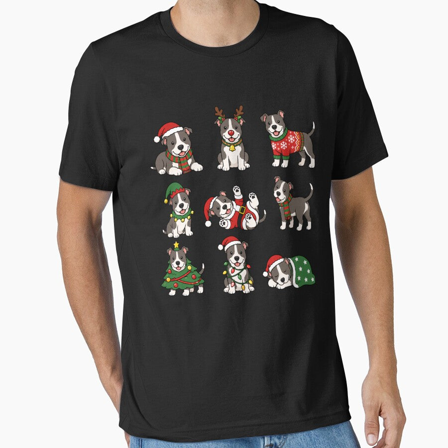 Funny American Staffordshire Terrier Dog Christmas Holiday Xmas Mom Dad by rafaeltto
