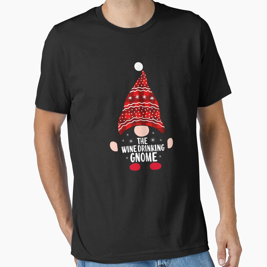 the wine drinking gnome Christmas Gnome Funny Family by MollinS7